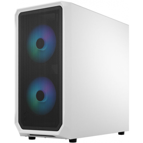 Fractal Design Focus 2 RGB - Tower - ATX - windowed side panel (tempered glass) - no power supply (ATX) - white TG clear tint - USB/Audio - 2