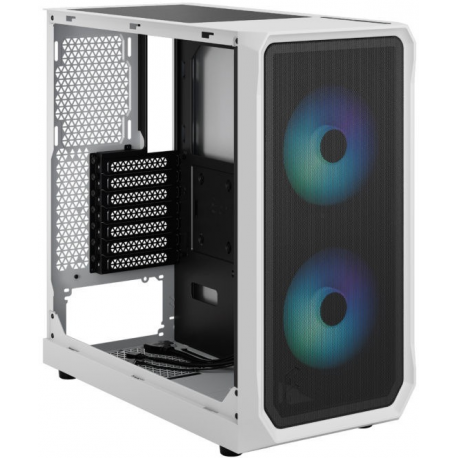 Fractal Design Focus 2 RGB - Tower - ATX - windowed side panel (tempered glass) - no power supply (ATX) - white TG clear tint - USB/Audio - 5