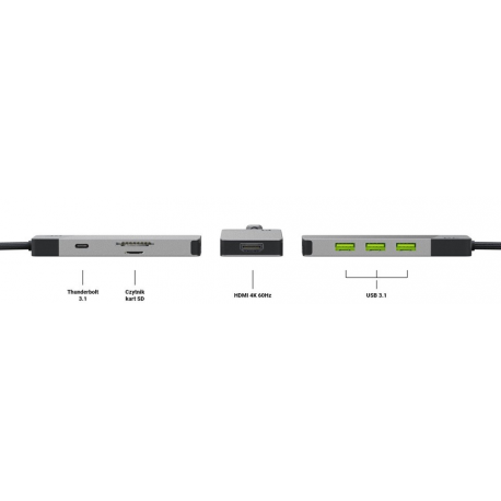 Green Cell HUBGC01 - Docking station - USB-C - HDMI - 5