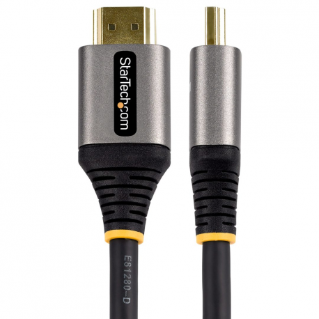 StarTech.com 20in (50cm) HDMI 2.1 Cable 8K - Certified Ultra High Speed HDMI Cable 48Gbps - 8K 60Hz / 4K 120Hz HDR10+ eARC - Ultra HD 8K HDMI Cord - Monitor / TV / Display - Flexible TPE Jacket - Ultra High Speed - HDMI cable - HDMI male to HDMI male - 50 cm - shielded - grey, black - passive, 4K120Hz support, 8K60Hz (7680 x 4320) support - 1