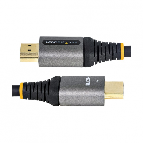 StarTech.com 20in (50cm) HDMI 2.1 Cable 8K - Certified Ultra High Speed HDMI Cable 48Gbps - 8K 60Hz / 4K 120Hz HDR10+ eARC - Ultra HD 8K HDMI Cord - Monitor / TV / Display - Flexible TPE Jacket - Ultra High Speed - HDMI cable - HDMI male to HDMI male - 50 cm - shielded - grey, black - passive, 4K120Hz support, 8K60Hz (7680 x 4320) support - 2