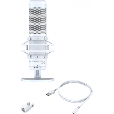 HyperX QuadCast S - Microphone - USB, 3.5 mm jack - white - for Victus by HP Laptop 15, 16; Laptop 14, 15, 17; Pavilion x360 Laptop; Pro 290 G9 - 3
