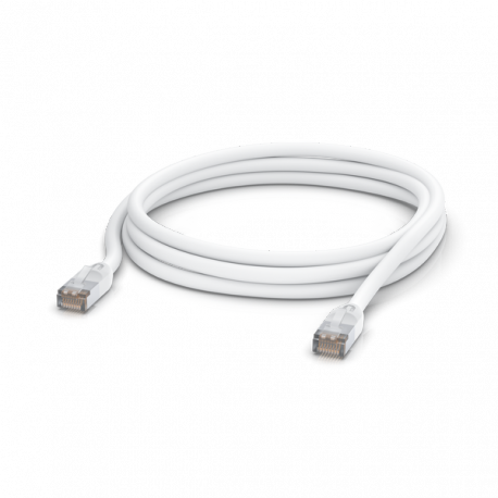 Ubiquiti UniFi - Patch cable - RJ-45 (M) to RJ-45 (M) - 3 m - 6 mm - STP - CAT 5e - molded, outdoor, stranded, rugged - white - 1