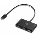 HP USB-C to USB-A - Hub - 3 x SuperSpeed USB 3.0 - desktop - for HP 21; Pavilion 24, 27, TP01; Pavilion Laptop 13, 14, 15