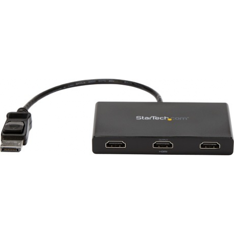 StarTech.com 3-Port MST Hub, DisplayPort to Triple HDMI Monitors, 4K 60Hz, DP 1.4 Multi-Monitor Video Adapter with 1ft (30cm) Built-in Cable, USB Powered, Windows Only - Multi-Stream Transport Hub (MST14DP123HD) - Video / audio switch - 3 x HDMI - desktop - 0