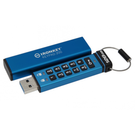 Kingston IronKey Keypad 200C - USB flash drive - encrypted - 128 GB - USB-C 3.2 Gen 1 - 6