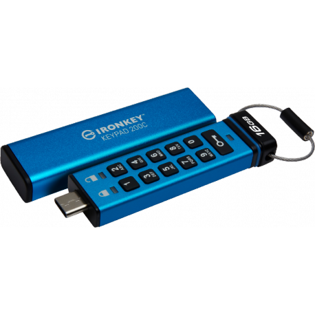 Kingston IronKey Keypad 200C - USB flash drive - encrypted - 16 GB - USB-C 3.2 Gen 1 - 0