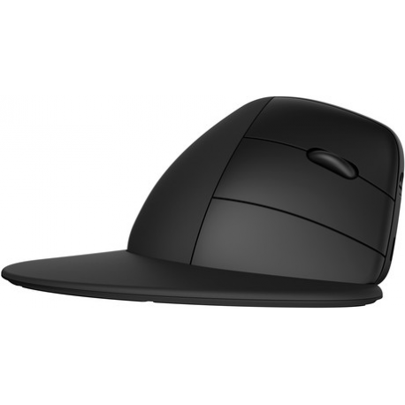 HP 925 - Vertical mouse - ergonomic - 6 buttons - wireless - 2.4 GHz, Bluetooth 5.3 - USB wireless receiver - black - 100% paper-based packaging - 7