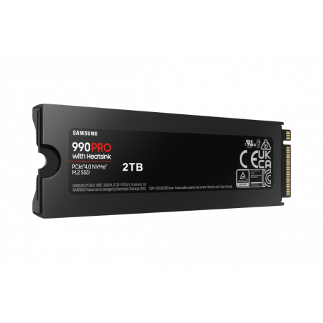 Samsung 990 PRO MZ-V9P2T0GW - SSD - encrypted - 2 TB - internal - M.2 2280 - PCIe 4.0 x4 (NVMe) - 256-bit AES - TCG Opal Encryption 2.0 - integrated heatsink - for Sony PlayStation 5 - 5