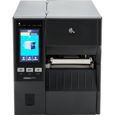 TT Printer TAA ZT411_ 4_, 203 dpi, US Cord, Serial, USB, 10/100 Ethernet, Bluetooth 4.1/MFi, USB Host, On-metal, RFID UHF Encode - 4