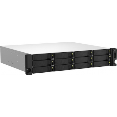 QNAP TS-1264U-RP - NAS server - 12 bays - rack-mountable - SATA 6Gb / s - RAID RAID 0, 1, 5, 6, 10, 50, JBOD, 60 - RAM 8 GB - 2.5 Gigabit Ethernet - iSCSI support - 2U - 7