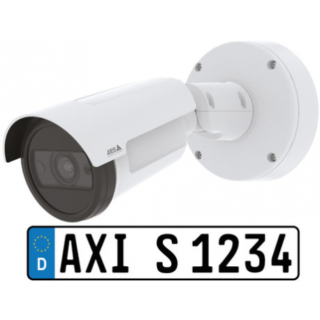 AXIS P14 Series P1465-LE-3 - Network surveillance camera - bullet - outdoor - vandal  /  weatherproof - colour (Day&Night) - 1920 x 1080 - 1080p - vari-focal - audio - wired - LAN 10 / 100 - MJPEG, H.264, H.265 - PoE Class 3 - TAA Compliant - with AXIS License Plate Verifier - 5