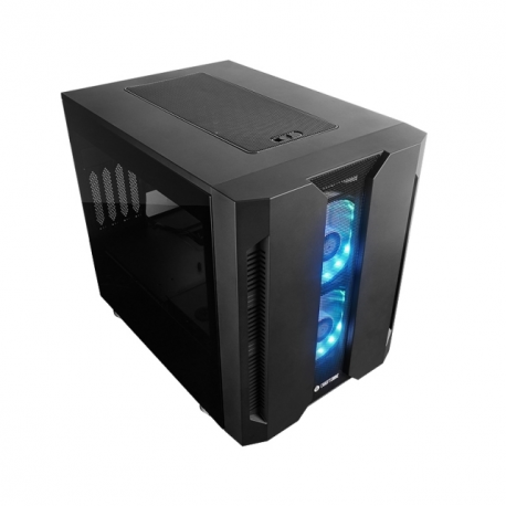Chieftronic M2 - Cube - micro ATX - windowed side panel (tempered glass) - no power supply (ATX) - black - USB/Audio - 16