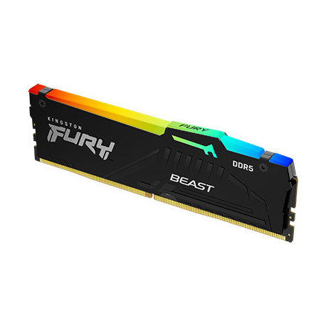 Kingston FURY Beast RGB - DDR5 - module - 8 GB - DIMM 288-pin - 5600 MHz  /  PC5-44800 - CL36 - 1.25 V - unbuffered - on-die ECC - black - 7