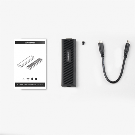 Chieftec CEB-M2C-TLE - Storage enclosure - M.2 - M.2 NVMe Card - USB 3.2 (Gen 2) - black - 10
