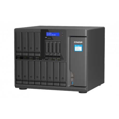 QNAP TS-1655 - NAS server - 16 bays - SATA 6Gb / s - RAID 0, 1, 5, 6, 10, 50, JBOD, 60 - RAM 8 GB - 2.5 Gigabit Ethernet - iSCSI support - 7