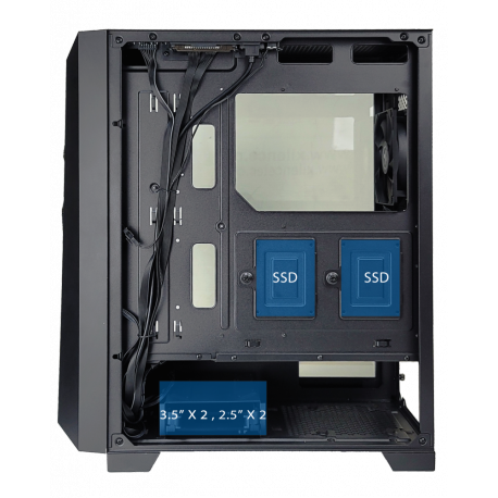 Xilence Performance A + X712.RGB - Mid tower - ATX - windowed side panel (tempered glass) - no power supply (ATX) - black - 7