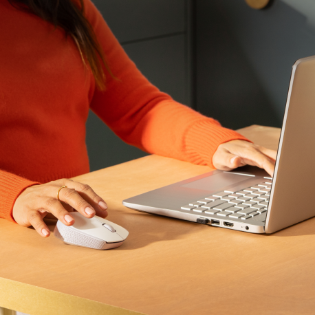 Logitech M171 - Mouse - right and left-handed - optical - 3 buttons - wireless - 2.4 GHz - USB wireless receiver - off-white - 2