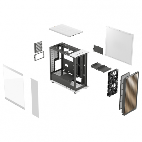 Fractal Design North - Mid tower - ATX - windowed side panel (tempered glass) - no power supply (ATX) - chalk white - USB / Audio - 36
