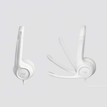 Logitech H390 - Headset - on-ear - wired - USB-A - off-white - 2