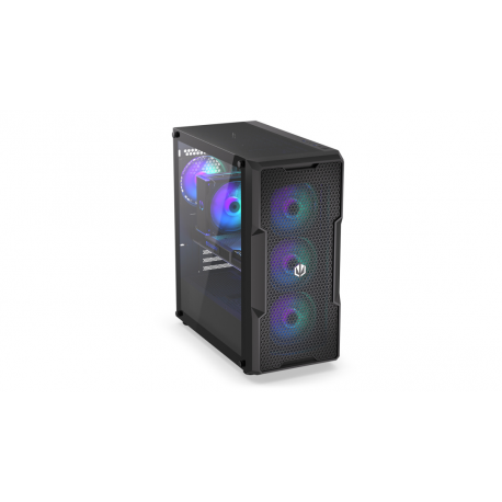 Endorfy Regnum 400 ARGB - PC case - ATX - windowed side panel (tempered glass) - no power supply (ATX) - black - USB / Audio - 46