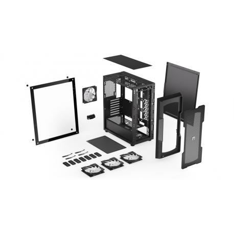 Endorfy Regnum 400 ARGB - PC case - ATX - windowed side panel (tempered glass) - no power supply (ATX) - black - USB / Audio - 68