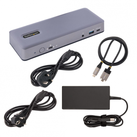 StarTech.com USB-C Docking Station - Multi Monitor HDMI / DP / DP Alt Mode USB-C Dock - 3x 4K30  /  2x 4K60 - 7-Port USB Hub - 60W Power Delivery - GbE - 3.5mm Audio - Works With Chromebook certified - Docking station - USB-C  /  Thunderbolt 3  /  Thunderbolt 4 - 2 x HDMI, 2 x DP, USB-C - GigE - 60 Watt - 10