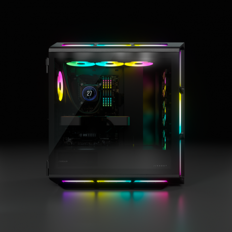 CORSAIR iCUE 5000T RGB - Mid tower - extended ATX - windowed side panel (tempered glass) - no power supply (ATX) - black - USB/Audio - 3