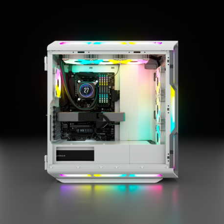 CORSAIR iCUE 5000T RGB - Mid tower - extended ATX - windowed side panel (tempered glass) - no power supply (ATX) - white - USB/Audio - 9