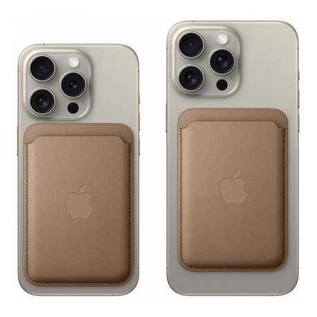 Apple - Wallet for mobile phone  /  credit card - MagSafe compatibility - microtwill, FineWoven - taupe - for iPhone 12, 13, 14, 15 - 1