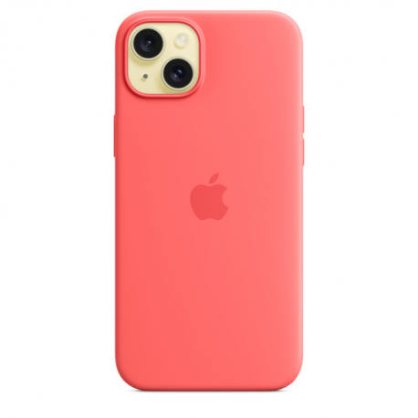 Apple - Back cover for mobile phone - MagSafe compatibility - silicone - guava - for iPhone 15 Plus - 3