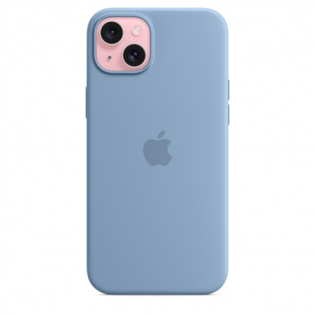Apple - Back cover for mobile phone - MagSafe compatibility - silicone - winter blue - for iPhone 15 Plus - 4