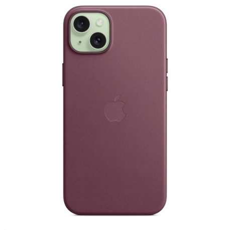 Apple - Back cover for mobile phone - MagSafe compatibility - microtwill, FineWoven - mulberry - for iPhone 15 Plus - 2