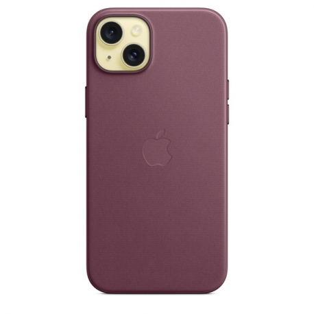 Apple - Back cover for mobile phone - MagSafe compatibility - microtwill, FineWoven - mulberry - for iPhone 15 Plus - 3