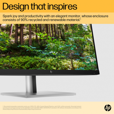 HP E24u G5 - E-Series - LED monitor - 23.8" (23.8" viewable) - 1920 x 1080 Full HD (1080p) @ 75 Hz - IPS - 250 cd / m² - 1000:1 - 5 ms - HDMI, DisplayPort, USB-C - black head, black and silver (stand) - 7