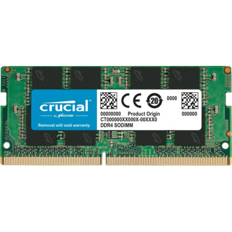Crucial - DDR4 - module - 16 GB - SO-DIMM 260-pin - 3200 MHz  /  PC4-25600 - CL22 - 1.2 V - unbuffered - non-ECC - TAA Compliant - 0