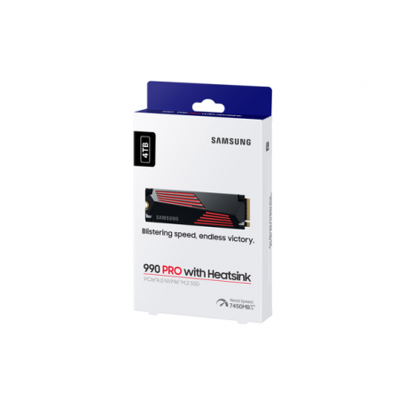 Samsung 990 PRO MZ-V9P4T0GW - SSD - encrypted - 4 TB - internal - M.2 2280 - PCIe 4.0 x4 (NVMe) - 256-bit AES - TCG Opal Encryption 2.0 - integrated heatsink - 12