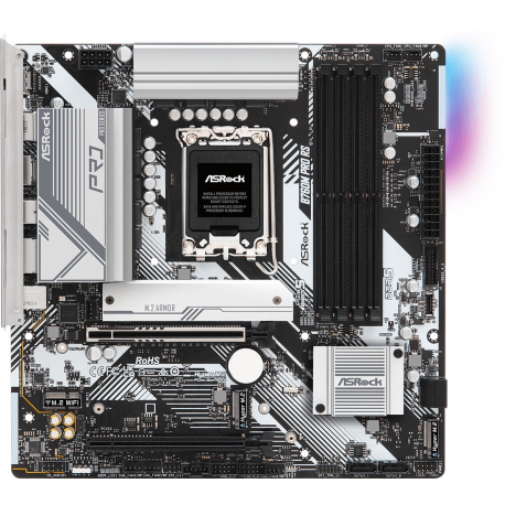 ASRock B760M PRO RS / D5 - Motherboard - micro ATX - LGA1700 Socket - B760 Chipset - USB 3.2 Gen 1, USB-C 3.2 Gen 1 - 2.5 Gigabit LAN - onboard graphics (CPU required) - HD Audio (8-channel) - 0