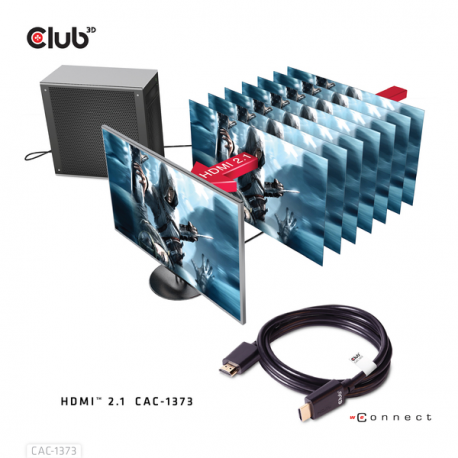 Club 3D - Ultra High Speed - HDMI cable - HDMI male to HDMI male - 3 m - black - 4K120Hz support, 8K60Hz support - 2