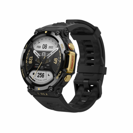 Amazfit T-Rex 2 - Astro black and gold - smart watch with strap - silicone - wrist size: 140-205 mm - display 1.39" - Bluetooth - 66.5 g - 2