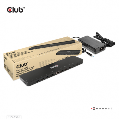 Club 3D - Docking station - USB-C - 2 x HDMI, DP - GigE - 120 Watt - 9