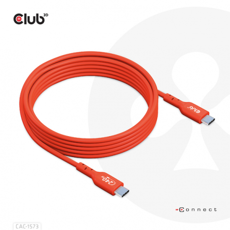 Club 3D - USB cable - 24 pin USB-C (M) to 24 pin USB-C (M) - USB 2.0 - 48 V - 5 A - 2 m - bi-directional, up to 240W power delivery support, extended power range (EPR) - 2