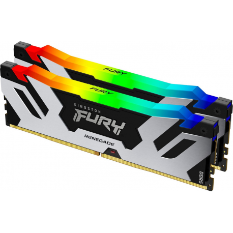 Kingston FURY Renegade - DDR5 - module - 32 GB - DIMM 288-pin - 6400 MHz / PC5-51200 - CL32 - 1.4 V - unbuffered - on-die ECC - black, silver - 0