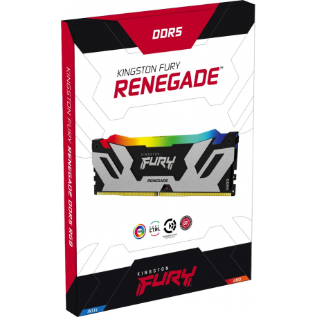 Kingston FURY Renegade - DDR5 - module - 32 GB - DIMM 288-pin - 6400 MHz / PC5-51200 - CL32 - 1.4 V - unbuffered - on-die ECC - black, silver - 3