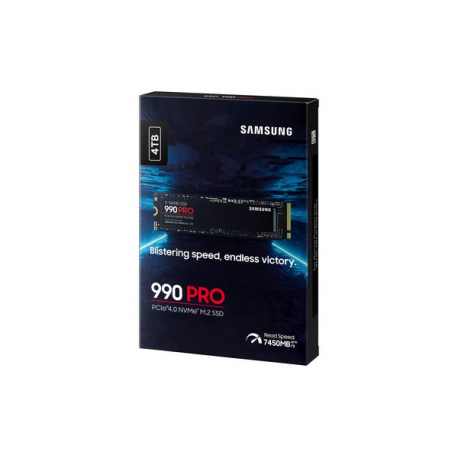 Samsung 990 PRO MZ-V9P4T0BW - SSD - encrypted - 4 TB - internal - M.2 2280 - PCIe 4.0 x4 (NVMe) - 256-bit AES - TCG Opal Encryption - 5