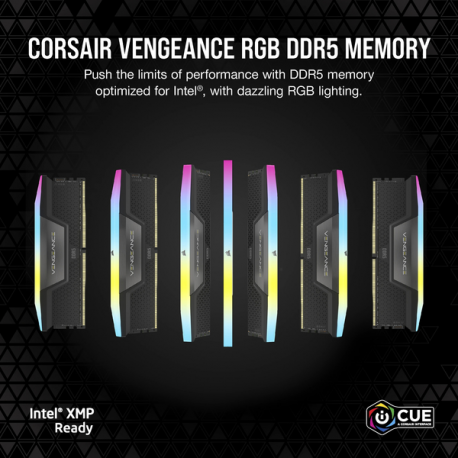 CORSAIR Vengeance RGB - DDR5 - kit - 128 GB: 4 x 32 GB - DIMM 288-pin - 5600 MHz  /  PC5-44800 - CL40 - 1.25 V - unbuffered - black - 5