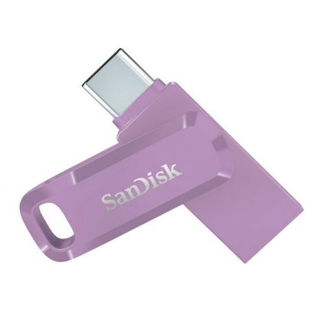 SanDisk Ultra Dual Drive Go - USB flash drive - 128 GB - USB 3.2 Gen 1 / USB-C - lavender - 0
