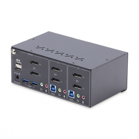 StarTech.com 2-Port Dual-Monitor DisplayPort KVM Switch, 4K 60Hz, 2x USB 5Gbps Hub Ports, 2x USB 2.0 HID Ports, Hotkey and Push-Button Switching, TAA Compliant - ESD Level 3 Protection (P2DD46A2-KVM-SWITCH) - KVM  /  audio  /  USB switch - 2 x KVM  /  audio  /  USB - 1 local user - desktop - TAA Compliant - 1