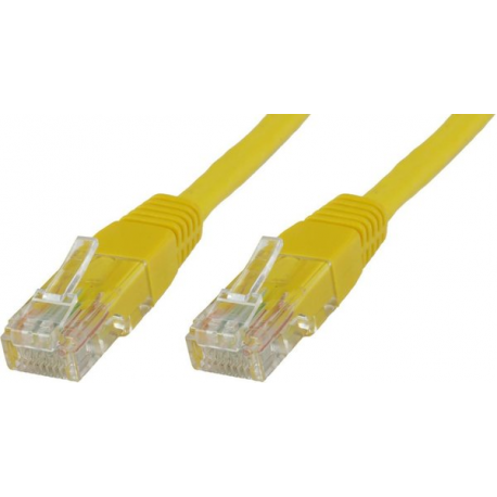 MicroConnect - Network cable - RJ-45 (M) to RJ-45 (M) - 15 m - 5 mm - UTP - CAT 5e - round, stranded - yellow - 0