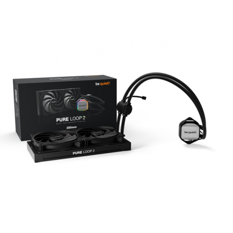 be quiet! Pure Loop 2 - Processor liquid cooling system  - Radiator Size:  280 mm - (for: LGA1155, LGA1150, LGA1151, AM4, LGA1200, LGA1700, AM5) - copper - 140 mm - black - 2